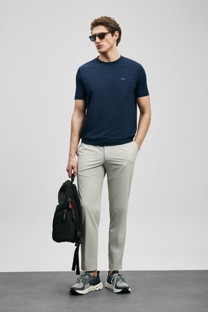 Lufian Erkek Daxon Smart Slim Fit Chino Pantolon 111190359 Taş