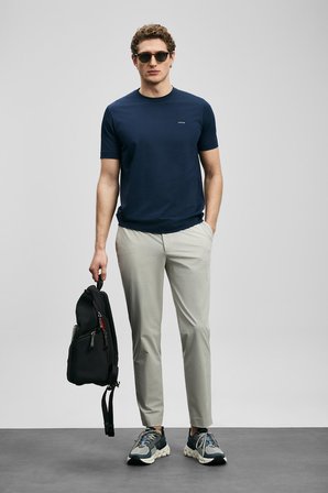 Lufian Erkek Daxon Smart Slim Fit Chino Pantolon 111190359 Taş