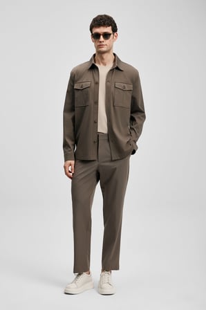Lufian Slim Fit Normal Bel Dar Paça Chino Pantolon Erkek PANTOLON 111190360 KUM
