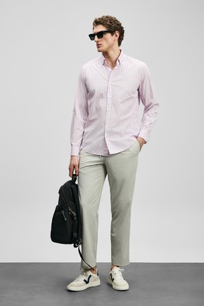 Fenrıc Smart Erkek Chino Pantolon Slim Fit Taş