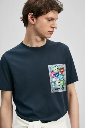 Charlıe Modern Grafik Tişört Lacivert