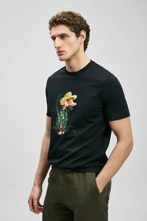 Duck Modern Grafik Tişört Siyah