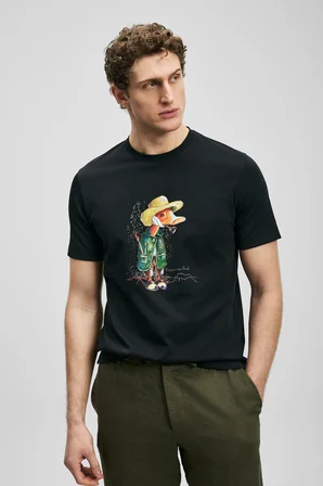 Duck Modern Grafik Tişört Siyah