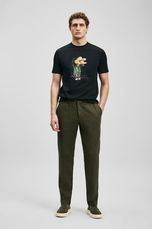 Duck Modern Grafik Tişört Siyah