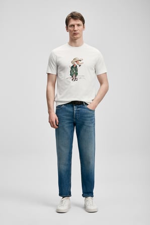 Duck Modern Grafik Tişört Kırık Beyaz