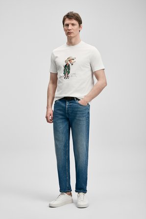 Duck Modern Grafik Tişört Kırık Beyaz