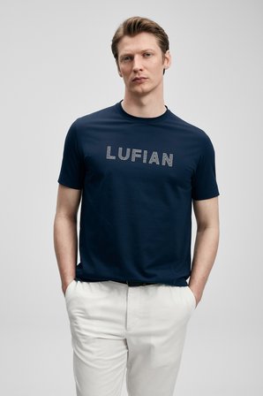 Oscar Modern Grafik Tişört Lacivert