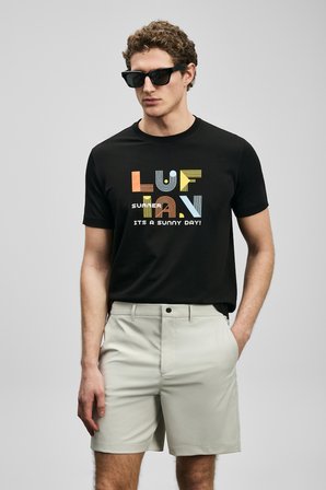 Sunny Modern Grafik Tişört Siyah
