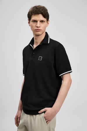 LUFIAN Erkek Grom Smart Polo T-Shirt 111040232 Siyah