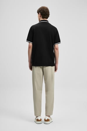 LUFIAN Erkek Grom Smart Polo T-Shirt 111040232 Siyah