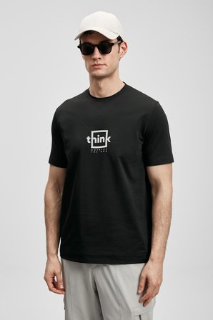 Thınk Modern Grafik Tişört Siyah