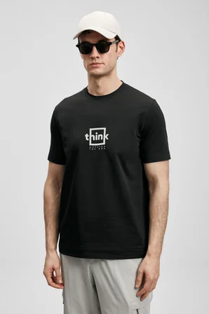 Thınk Modern Grafik Tişört Siyah