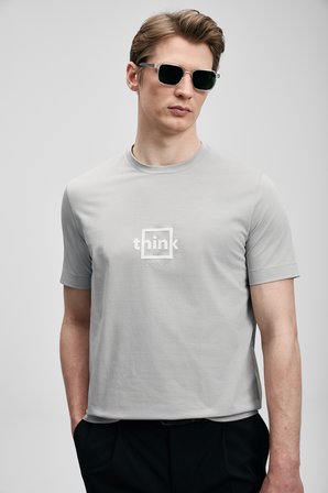 Thınk Modern Grafik Tişört Gri