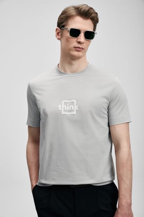 Thınk Modern Grafik Tişört Gri
