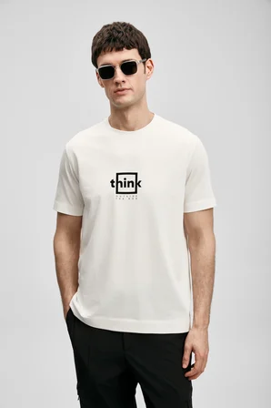 Thınk Modern Grafik Tişört Kırık Beyaz
