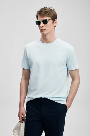 Soft Modern Grafik Tişört Mavi