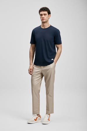 LUFIAN Pamuklu Regular Fit Bisiklet Yaka Basic T Shirt Erkek T SHİRT 111020312 LACİVERT