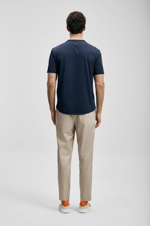 LUFIAN Pamuklu Regular Fit Bisiklet Yaka Basic T Shirt Erkek T SHİRT 111020312 LACİVERT