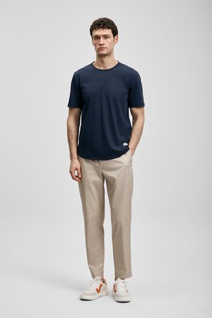 LUFIAN Pamuklu Regular Fit Bisiklet Yaka Basic T Shirt Erkek T SHİRT 111020312 LACİVERT