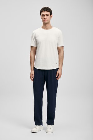Junya Erkek Basic Tişört Kırık Beyaz