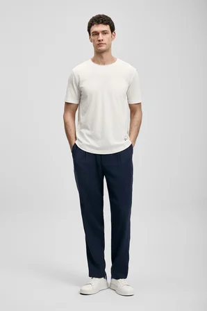 Junya Erkek Basic Tişört Kırık Beyaz