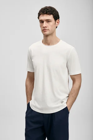Junya Erkek Basic Tişört Kırık Beyaz