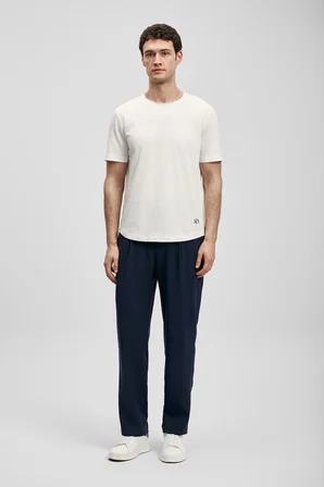Junya Erkek Basic Tişört Kırık Beyaz