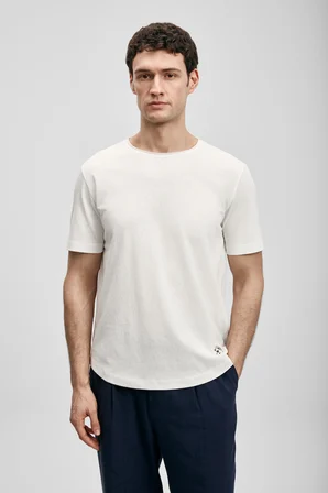 Junya Erkek Basic Tişört Kırık Beyaz