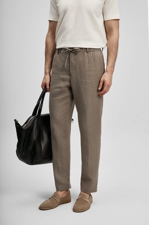 Lufian Erkek Karl Smart Chino Slim Fit Pantolon 111190363 Toprak