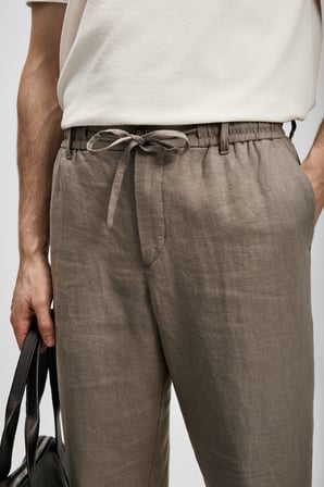 Lufian Erkek Karl Smart Chino Slim Fit Pantolon 111190363 Toprak