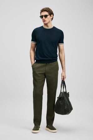Lufian Erkek Karl Smart Chino Slim Fit Pantolon 111190363 Yeşil