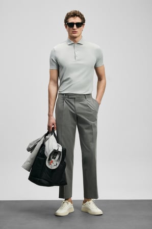 Nalon Smart Erkek Chino Pantolon Slim Fit Açık Gri