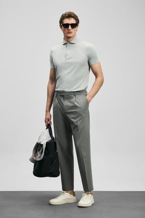 Nalon Smart Erkek Chino Pantolon Slim Fit Açık Gri