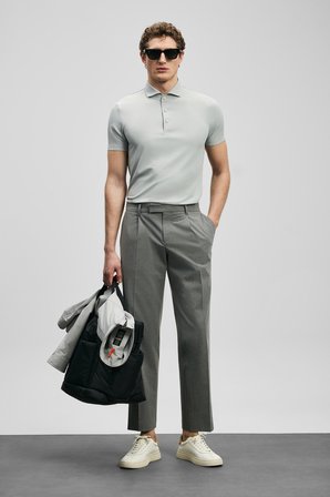 Nalon Smart Erkek Chino Pantolon Slim Fit Açık Gri