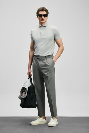 Nalon Smart Erkek Chino Pantolon Slim Fit Açık Gri