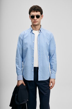 Federico Erkek Basic Gömlek Regular Fit Mavi