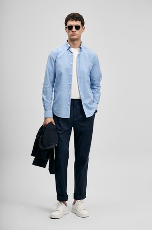 Federico Erkek Basic Gömlek Regular Fit Mavi