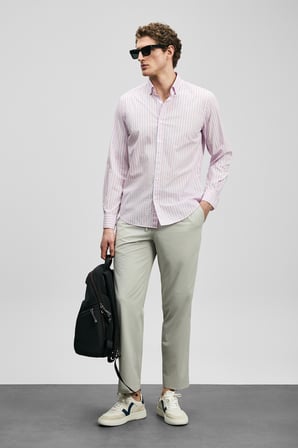 Alexo Erkek Basic Gömlek Regular Fit Pembe