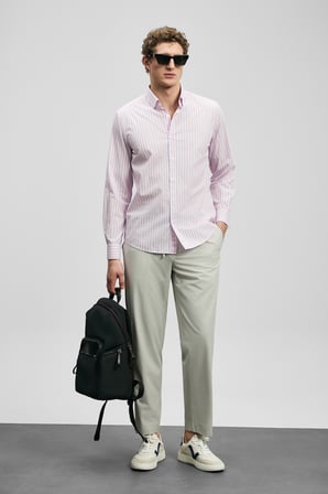 Alexo Erkek Basic Gömlek Regular Fit Pembe