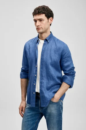 Pitaya Erkek Keten Gömlek Comfort Fit Saks