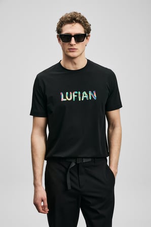 Surge Modern Grafik Tişört Siyah