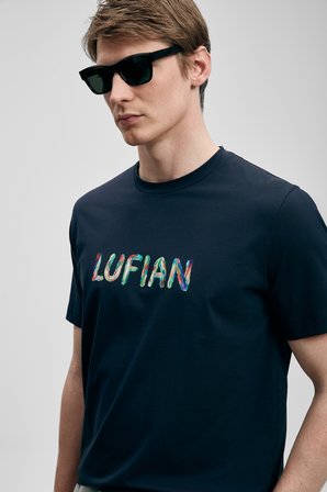 Surge Modern Grafik Tişört Lacivert