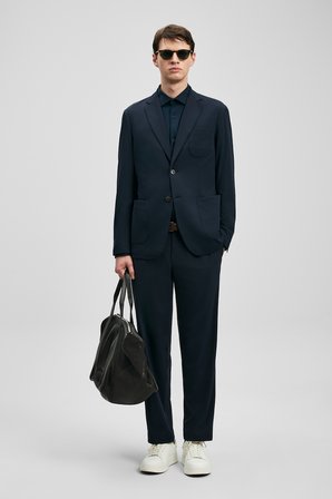 Luıs Spor Erkek Blazer Ceket Slim Fit Lacivert