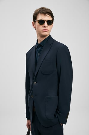 Luıs Spor Erkek Blazer Ceket Slim Fit Lacivert