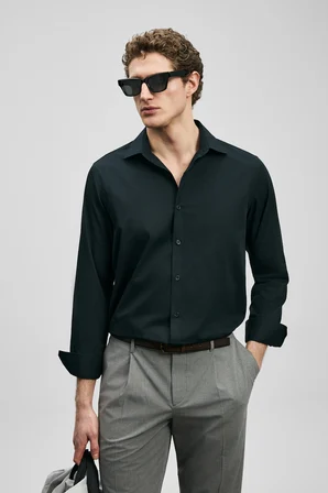 Orland Erkek Basic Gömlek Regular Fit Siyah