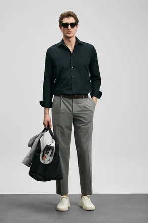 Orland Erkek Basic Gömlek Regular Fit Siyah