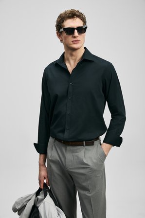Orland Erkek Basic Gömlek Regular Fit Siyah