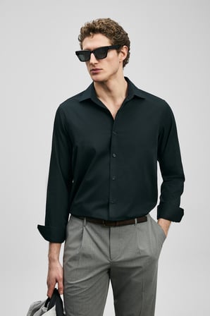 Orland Erkek Basic Gömlek Regular Fit Siyah