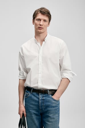 Mıguel Erkek Basic Gömlek Regular Fit Beyaz
