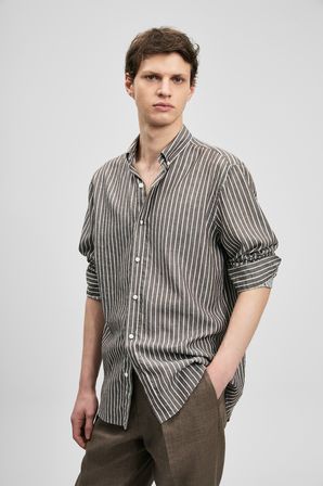 Amber Erkek Basic Gömlek Regular Fit Kahverengi